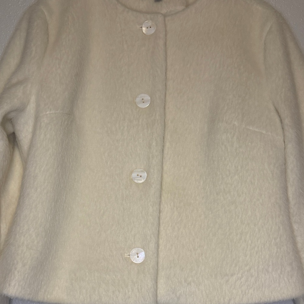 Lulu's Cream Teddy Cropped Button Jacket - image 3